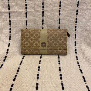Tan and cream Coach wallet